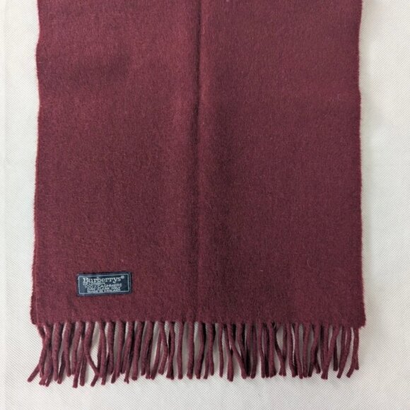 BURBERRY London Vintage Solid Knit 100% Cashmere Neck Warmer Maroon SCARF - Picture 6 of 8